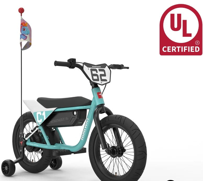 At MALL # 5 - Himiway C1 36 Volt Strong 350 Watt High Power Motor & 10 Amp Himiway Quality Battery & UL Electronics Rated for Safety Weight 32 lb. (with battery)
Max. payload capacity
165 lb Top Speed 15mph with 2 lower speed levels 12mph & 8mph